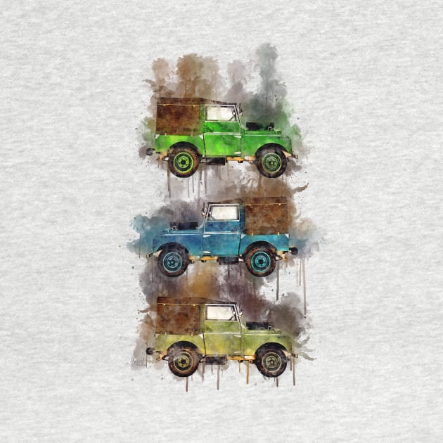 3 Land Rover Series 2 splash art by AaaahEeeekStudio